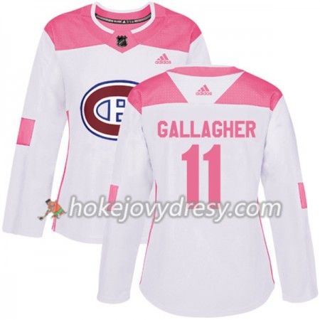 Dámské Hokejový Dres Montreal Canadiens Brendan Gallagher 11 Bílá 2017-2018 Adidas Růžová Fashion Authentic